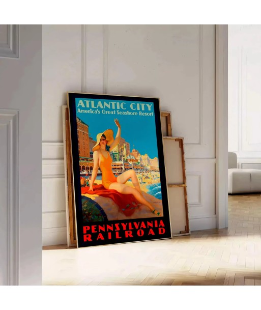 Atlantic City Vintage Travel Poster Wall Print Voir les baskets