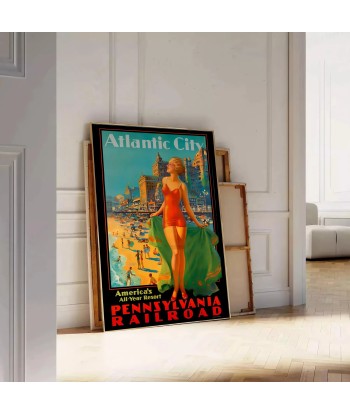 Atlantic City Vintage Travel Poster Art Print suggérées chez