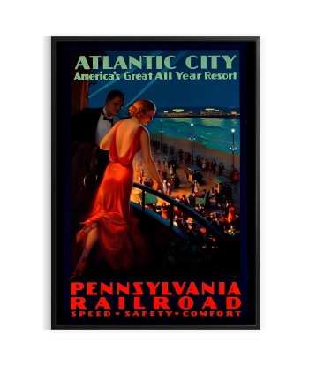 Atlantic City Vintage Travel Poster shop