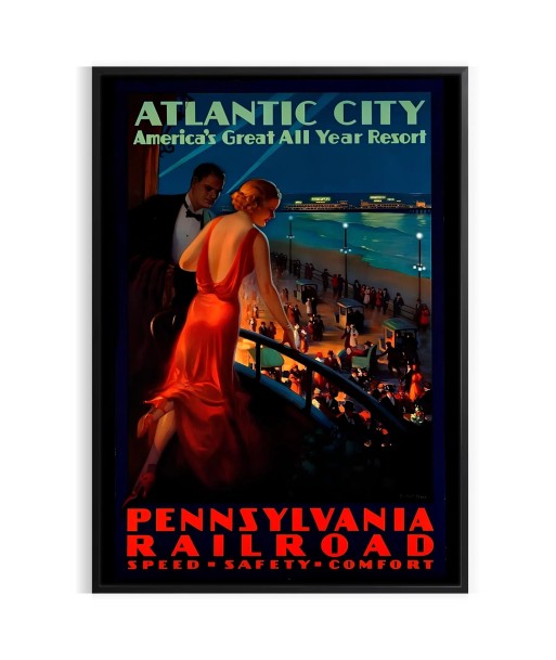 Atlantic City Vintage Travel Poster shop