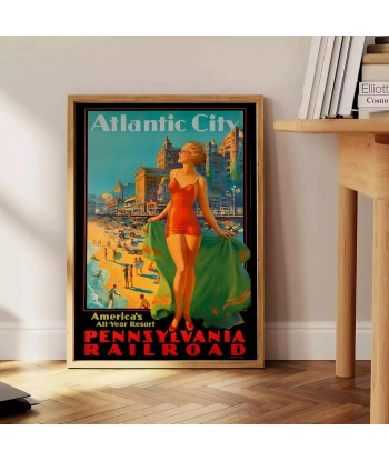 Atlantic City Vintage Travel Poster Art Print suggérées chez