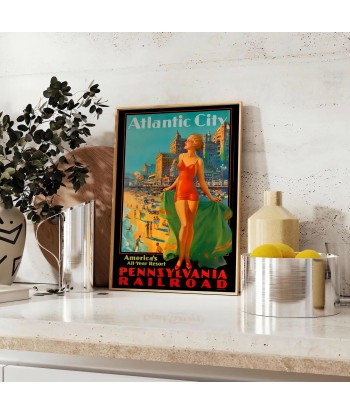 Atlantic City Vintage Travel Poster Art Print suggérées chez