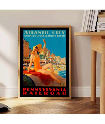 Atlantic City Vintage Travel Poster Wall Print Voir les baskets