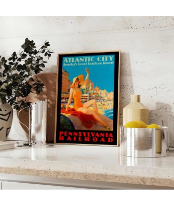 Atlantic City Vintage Travel Poster Wall Print Voir les baskets