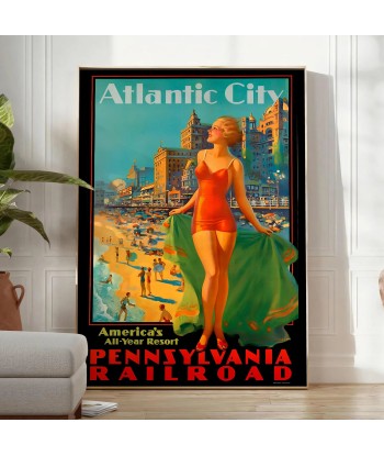 Atlantic City Vintage Travel Poster Art Print suggérées chez