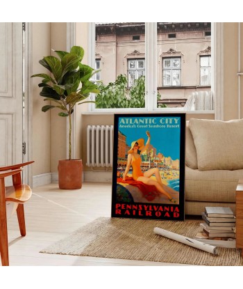 Atlantic City Vintage Travel Poster Wall Print Voir les baskets