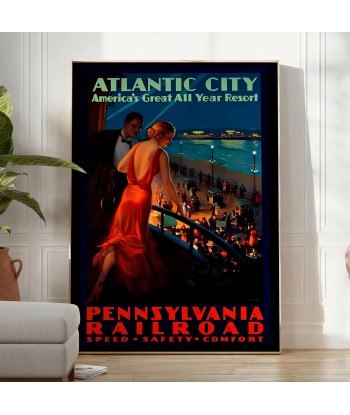 Atlantic City Vintage Travel Poster shop