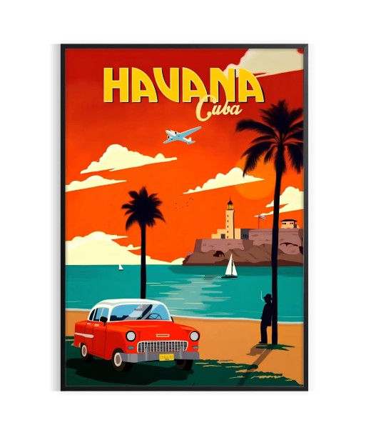 Havana Cuba Vintage Travel Poster Wall Art destockage