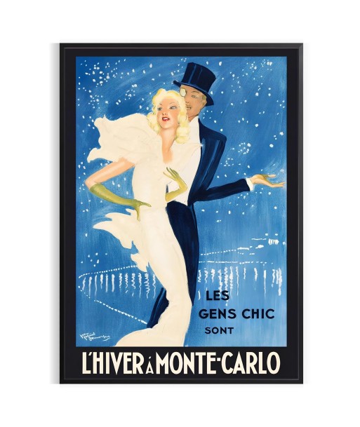 Lhiver Monte Carlo Vintage Travel Poster Print solde