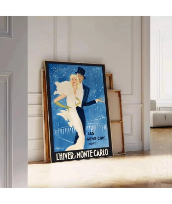 Lhiver Monte Carlo Vintage Travel Poster Print solde