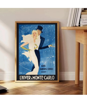 Lhiver Monte Carlo Vintage Travel Poster Print solde