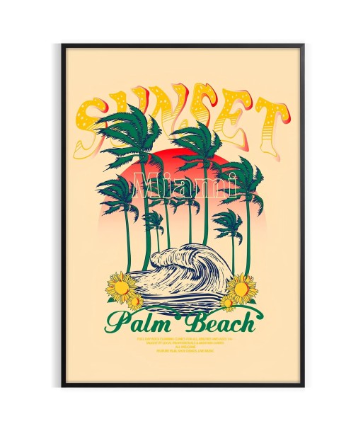 Palm Beach Miami Vintage Travel Poster sur le site 