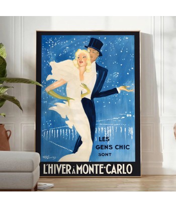 Lhiver Monte Carlo Vintage Travel Poster Print solde