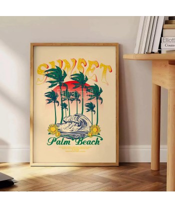 Palm Beach Miami Vintage Travel Poster sur le site 