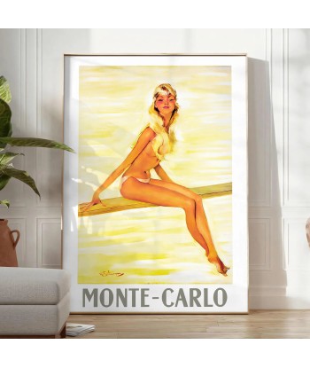 Montecarlo Vintage Travel Poster Wall Print français