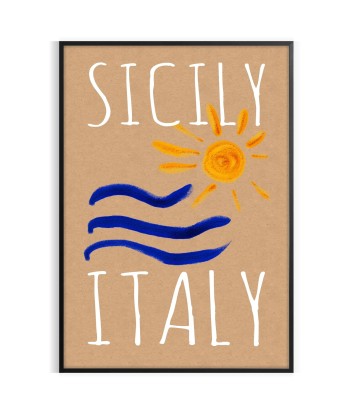 Sicily Italy Vintage Poster de technologie