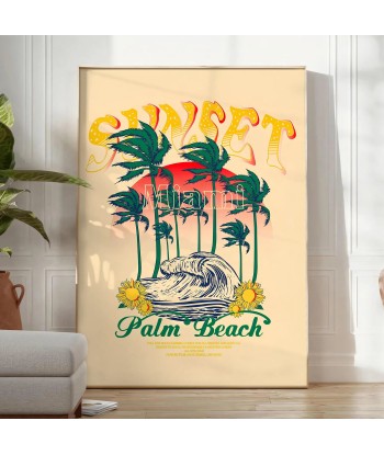 Palm Beach Miami Vintage Travel Poster sur le site 