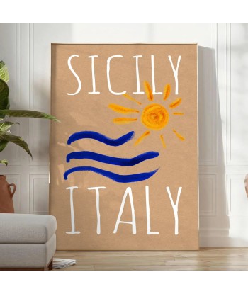 Sicily Italy Vintage Poster de technologie