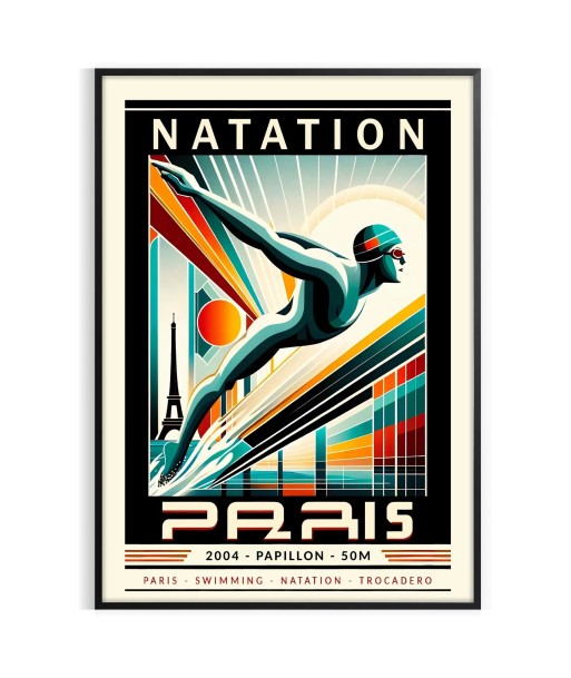 Swimming Paris Poster Butterfly 50 Meters ou a consommer sur place