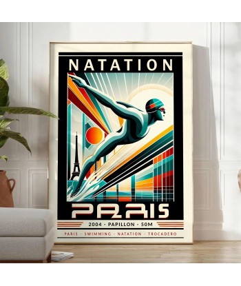 Swimming Paris Poster Butterfly 50 Meters ou a consommer sur place