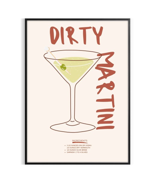 Dirty Martini Cocktail Poster vente chaude votre 