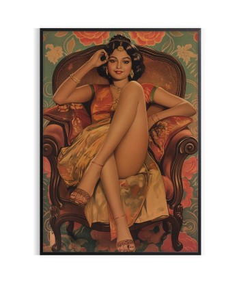 Affiche Vintage Femme Sud-Asiatique destockage