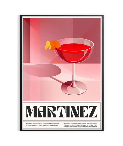 Martinez Cocktail Poster solde