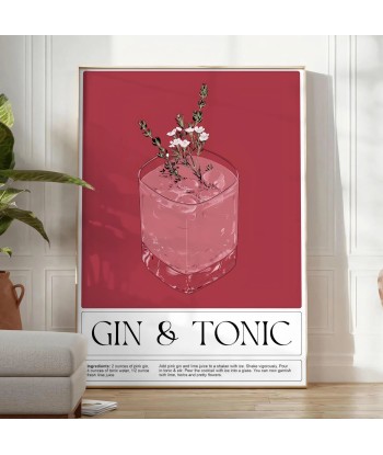 Gin Tonic Cocktail Print français