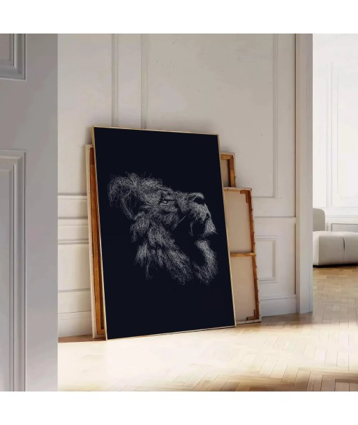 Lion Noir Affiche Animalier Profitez des Offres !