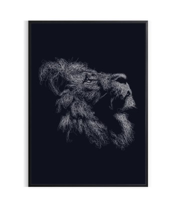 Lion Noir Affiche Animalier Profitez des Offres !