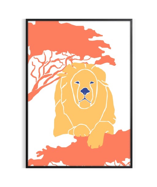 Affiche Faune Lion soldes