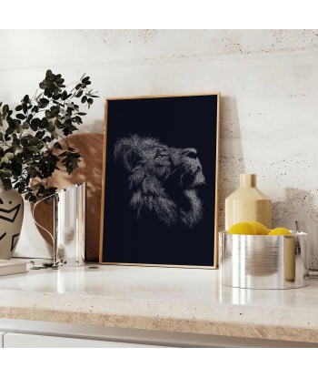 Lion Noir Affiche Animalier Profitez des Offres !