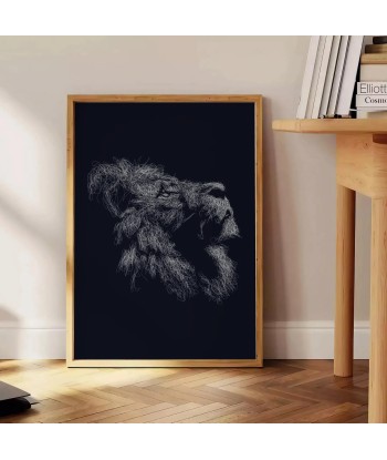 Lion Noir Affiche Animalier Profitez des Offres !