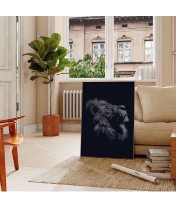 Lion Noir Affiche Animalier Profitez des Offres !