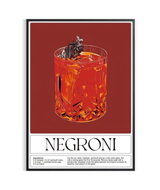 Negroni Cocktail Wall Art 2 - 3 jours ouvrés.