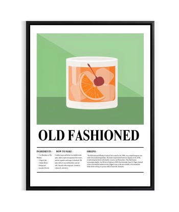 Old Fashioned Cocktail Poster français