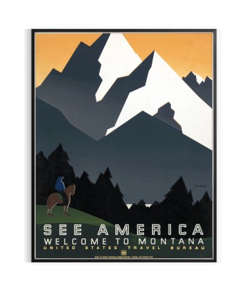 Affiche Voyage America Montana, Affiche le concept de la Pate a emporter 