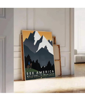 Affiche Voyage America Montana, Affiche le concept de la Pate a emporter 