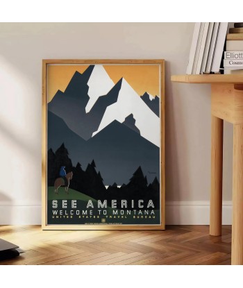 Affiche Voyage America Montana, Affiche le concept de la Pate a emporter 