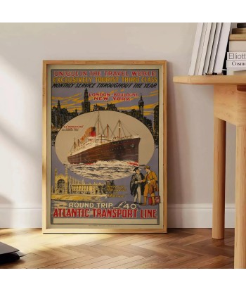 Atlantic Transport Line Bateau Voyage Affiche à prix réduit toute l'année