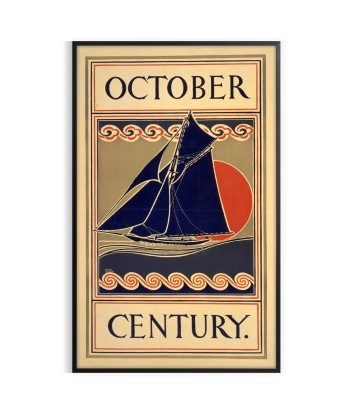 Bateau Octobre Siècle Affiche Voyage Affiche la colonne vertébrale