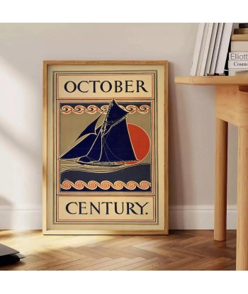 Bateau Octobre Siècle Affiche Voyage Affiche la colonne vertébrale