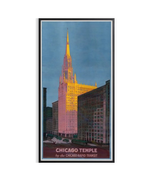 Affiche Voyage Temple Chicago, Affiche pas cheres