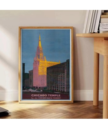 Affiche Voyage Temple Chicago, Affiche pas cheres