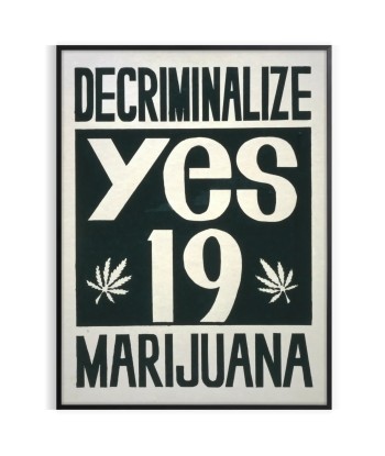 Décriminaliser Marijuana Poster Vintage Les magasins à Paris et en Île-de-France