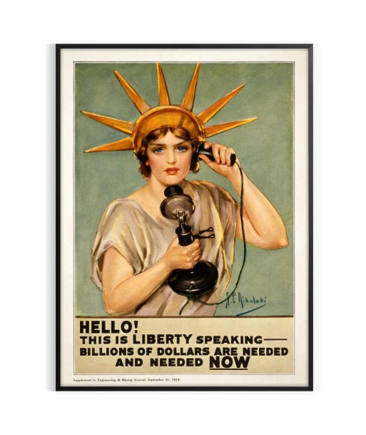 Bonjour, C'Est Liberty Speaking Vintage Poster plus qu'un jeu 