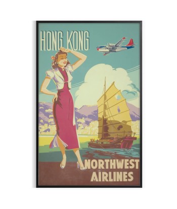 Affiche Voyage Hong Kong Northwest Airlines l'achat 