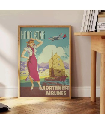 Affiche Voyage Hong Kong Northwest Airlines l'achat 