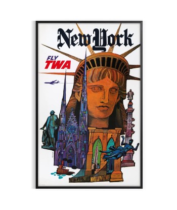 New York Fly Twa Affiche Voyage Affiche pas cheres