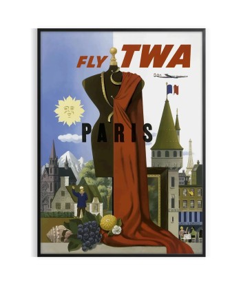 Paris Fly Twa Affiche Voyage Affiche prix